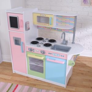 KidKraft Uptown Pastel Wooden Play Kitchen with Chalkboard
