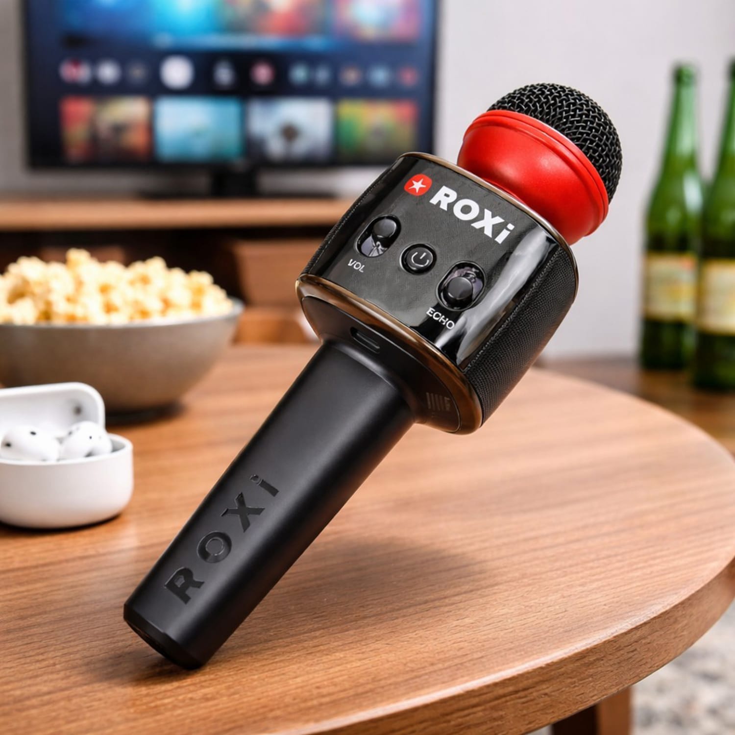 Roxi Wireless Karaoke USB Microphone with Built-In Speaker & Echo Control