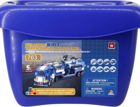 Wise Block 8-in-1 Police Car Bucket Building Set