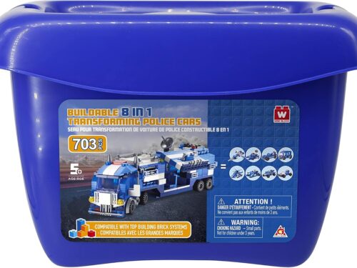 Wise Block 8-in-1 Police Car Bucket Building Set