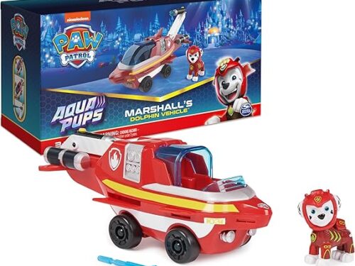 Paw Patrol Aqua Pups Marshall Transforming Dolphin Vehicle with Collectible Action Figure