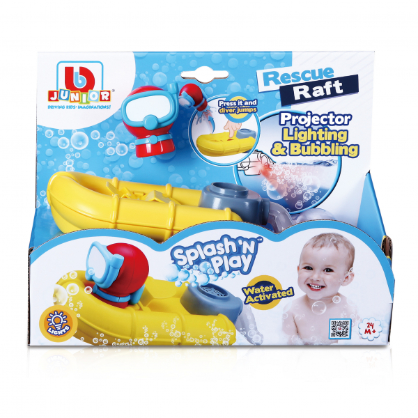 BB Junior Splash 'N' Play: Rescue Raft (Light Projector & Bubble Effect)