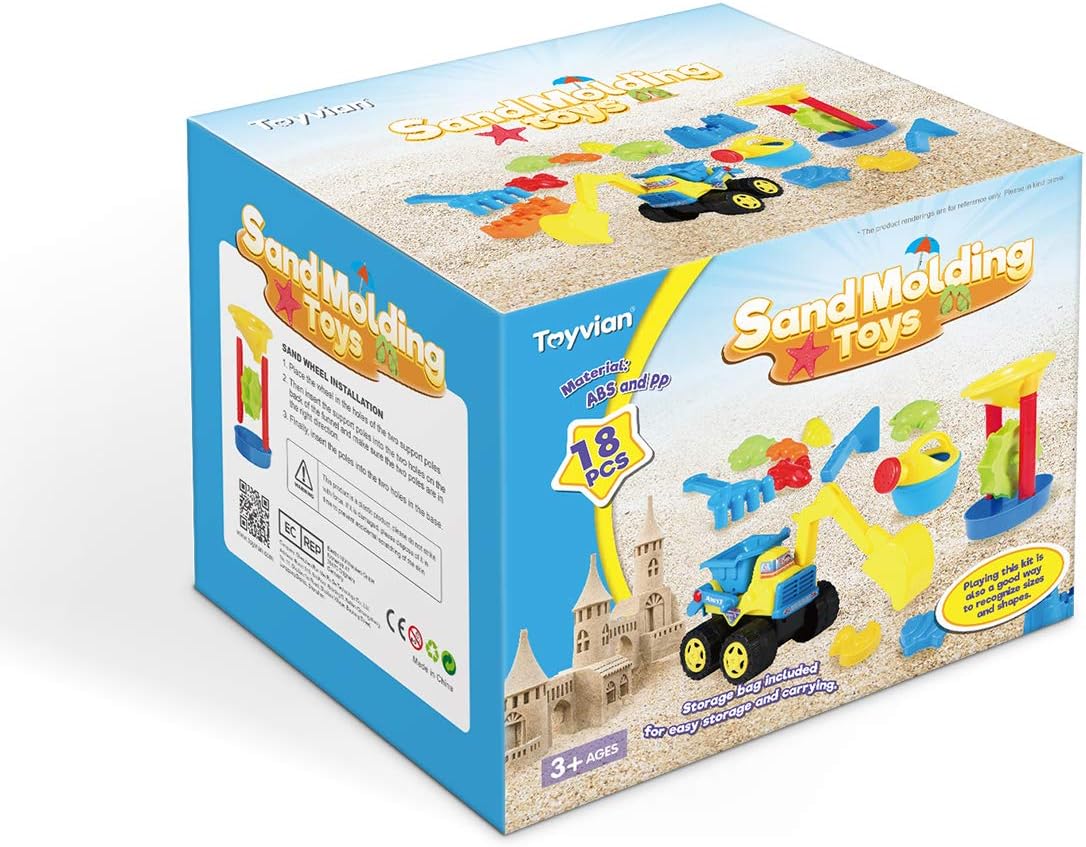 Toyvian Beach Sand Molding Toys Set 18pcs