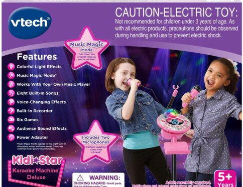 VTech Kidi Star Karaoke Machine Deluxe 2 Microphones with AC Adapter Pink