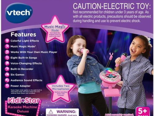 VTech Kidi Star Karaoke Machine Deluxe 2 Microphones with AC Adapter Pink