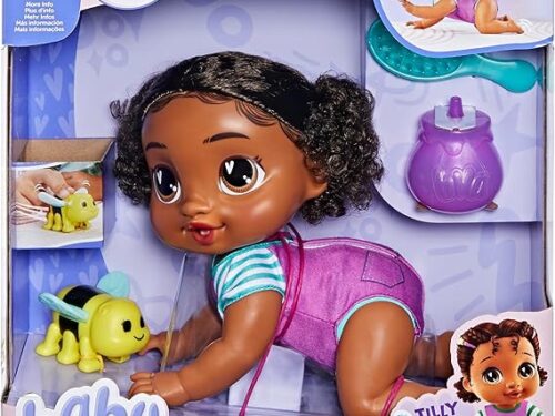 Baby Alive Crawl 'n Play Tilly Tinker Electronic Crawling Baby Doll Set - Black Hair