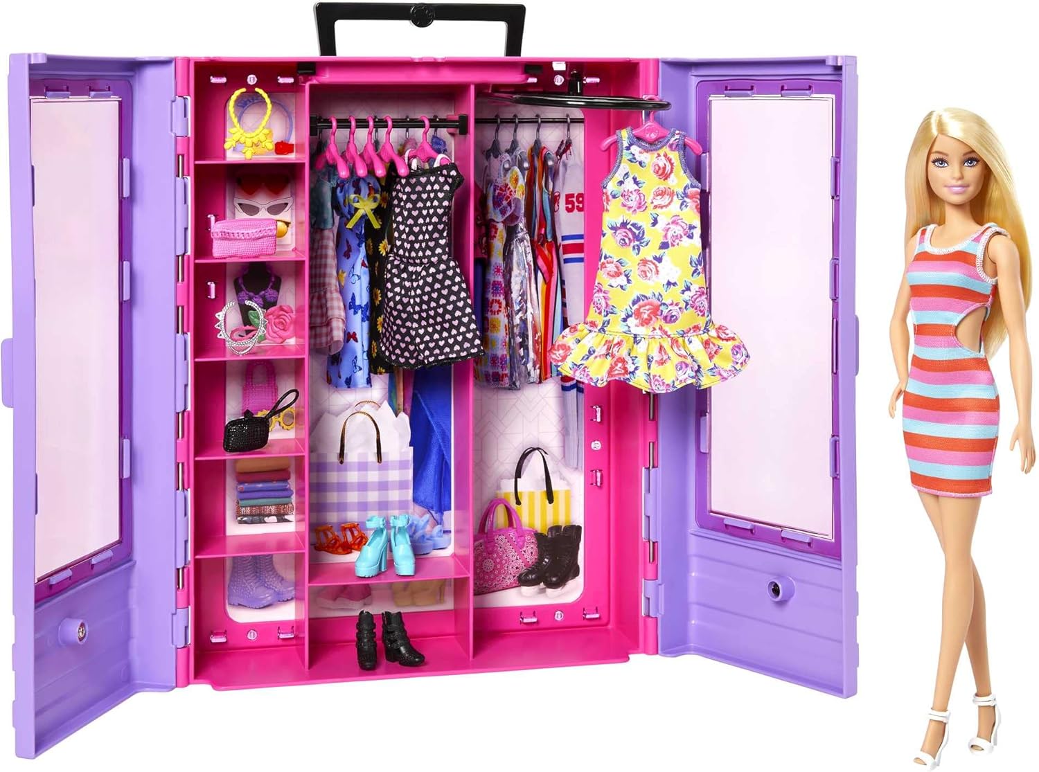 Barbie Fashionistas Ultimate Closet with Doll, Clothing, Accessories and Hangers
