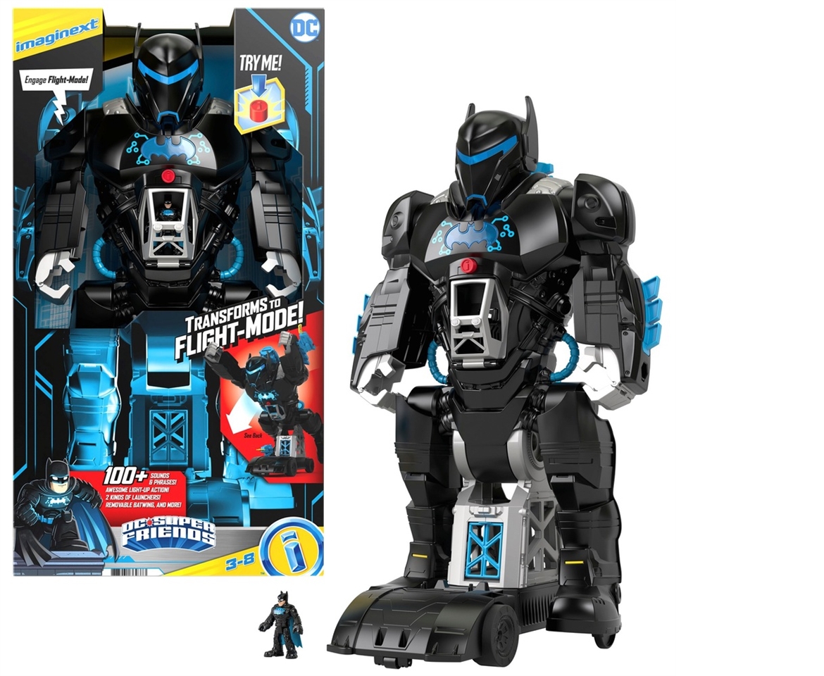 Fisher-Price 2feet Tall Imaginext DC Super Friends Batman 2-In-1 Robot –