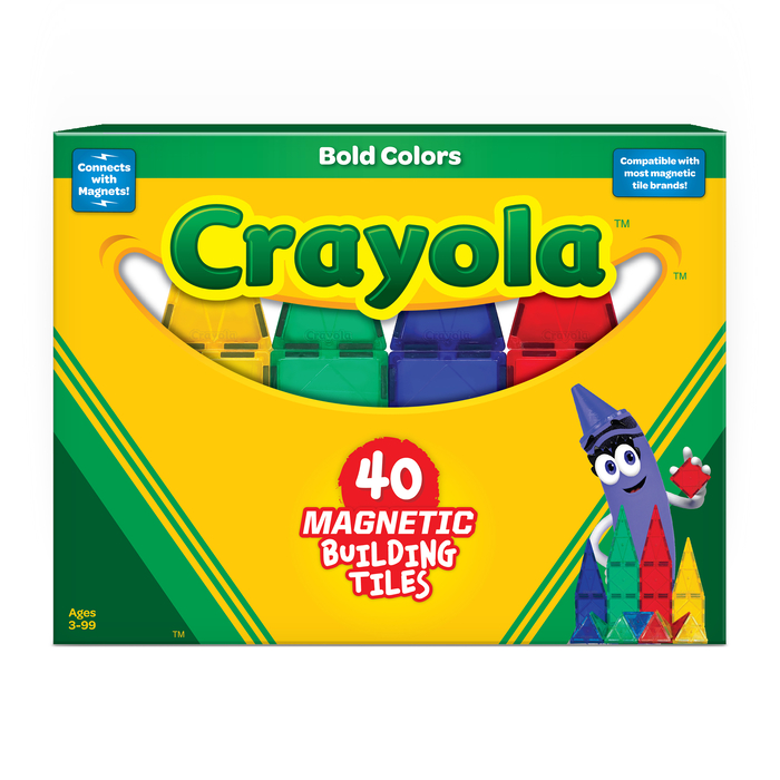 Crayola Bold & Bright Magnetic Tiles – 40pc