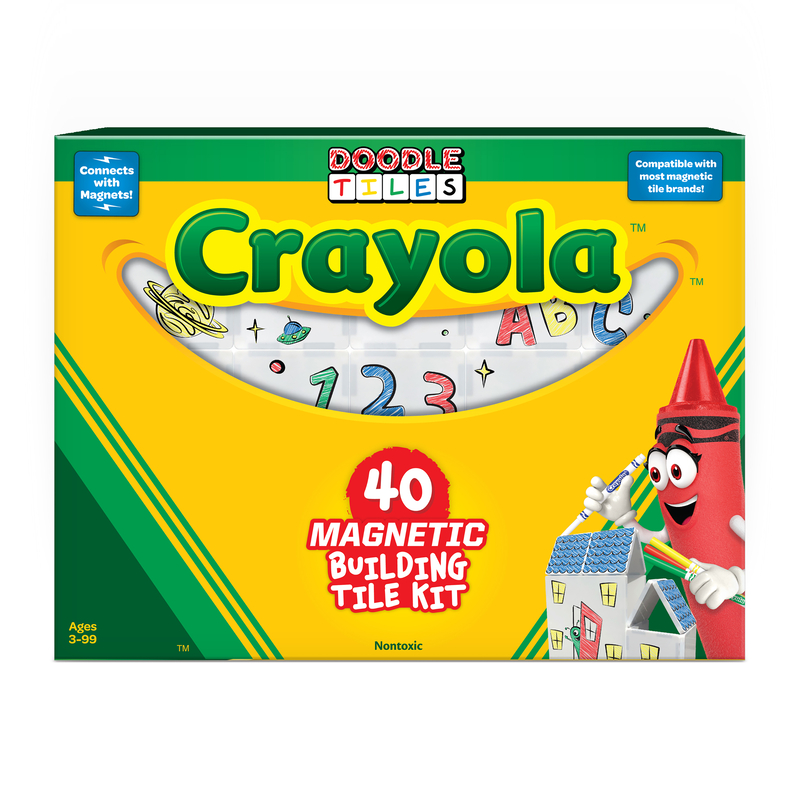 Crayola Doodle Paint-on Magnetic Tiles – 40pc
