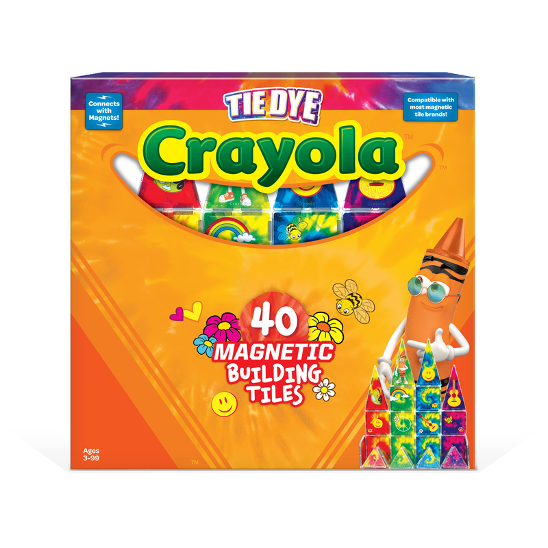 Crayola Tie & Dye Magnetic Tiles – 40pc
