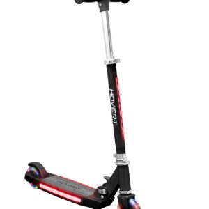 Hover-1 Lunar Kids Folding Kick Scooter with Colour-Changing LED Light Up Wheels - Black