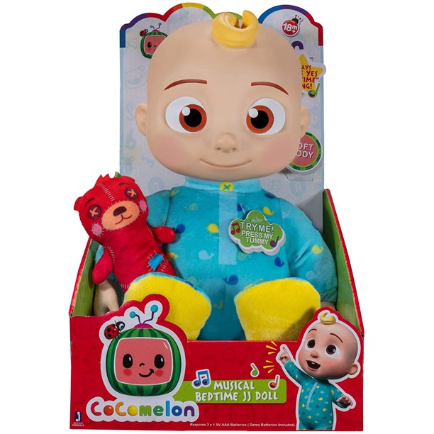 CoComelon Official Musical Bedtime JJ Doll-Soft Plush Body