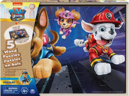 Paw Patrol Movie 5pk Wood Puzzle