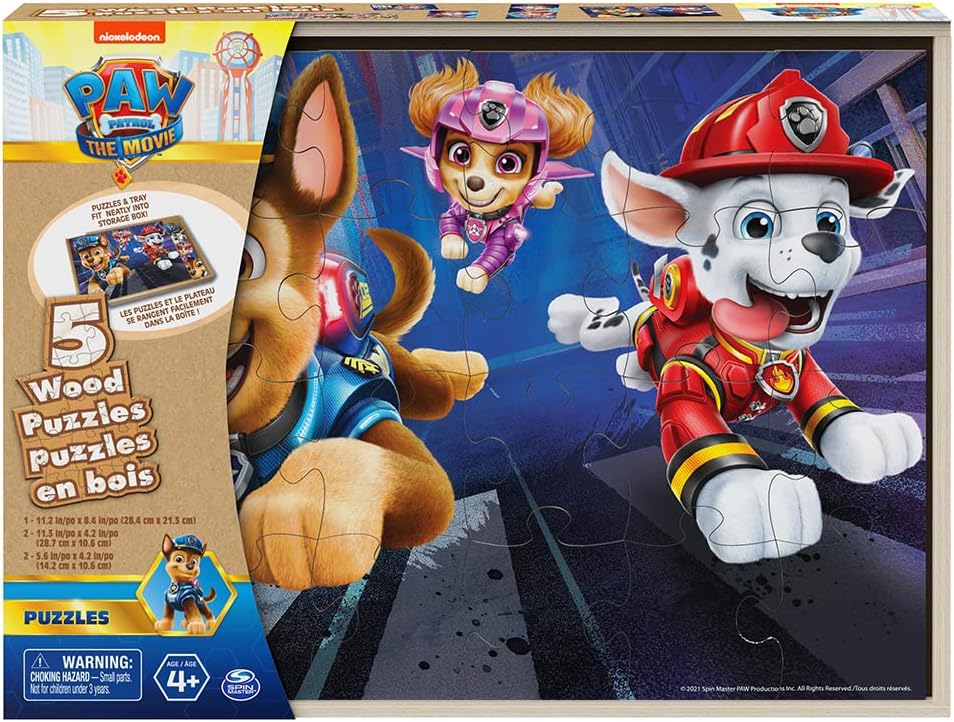 Paw Patrol Movie 5pk Wood Puzzle
