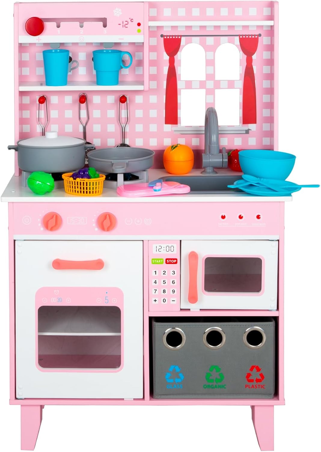 Romswi Wooden Kitchen PlaySet – Pink