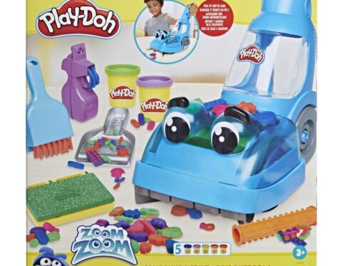 Play-Doh Zoom Zoom Vacuum and Cleanup Toy Kids Vacuum Cleaner with 5 Cans
