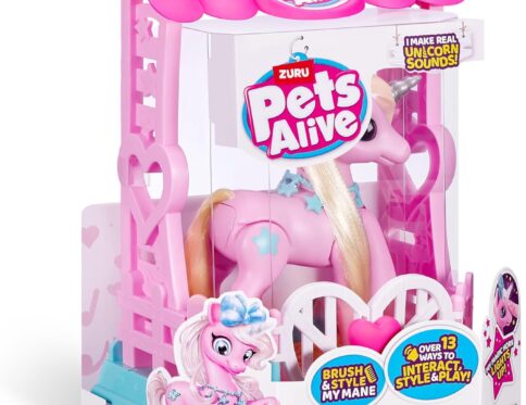 ZURU Pets Alive My Magical Unicorn Stable Battery Powered Interactive Robotic Toy Playset