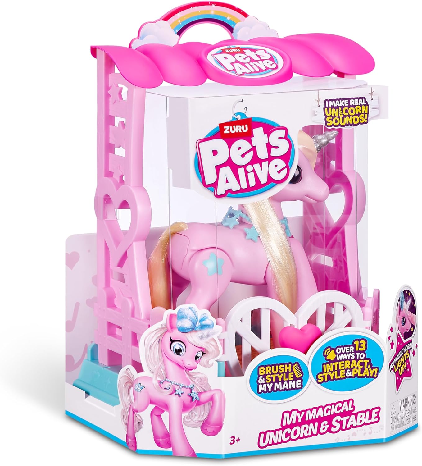 ZURU Pets Alive My Magical Unicorn Stable Battery Powered Interactive Robotic Toy Playset