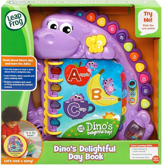 LeapFrog Dino’s Delightful Day Alphabet Book Purple