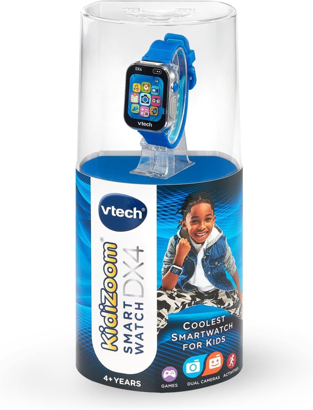 VTech KidiZoom Smartwatch DX4 – Orologio Smart Per Bambini, Nero, Versione Francese