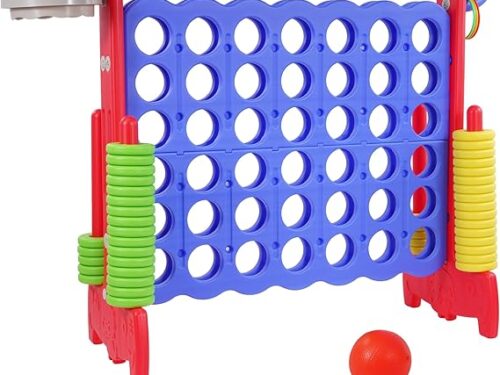 Giant 4-to-Score Game Set, 4-in-A-Row Jumbo with 42 Jumbo Rings