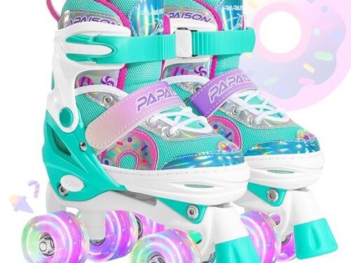 PAPAISON Adjustable Roller Skates for Girls