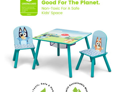 Delta Children Bluey Kids Table and Chair Set with Storage – 2 Chairs Included