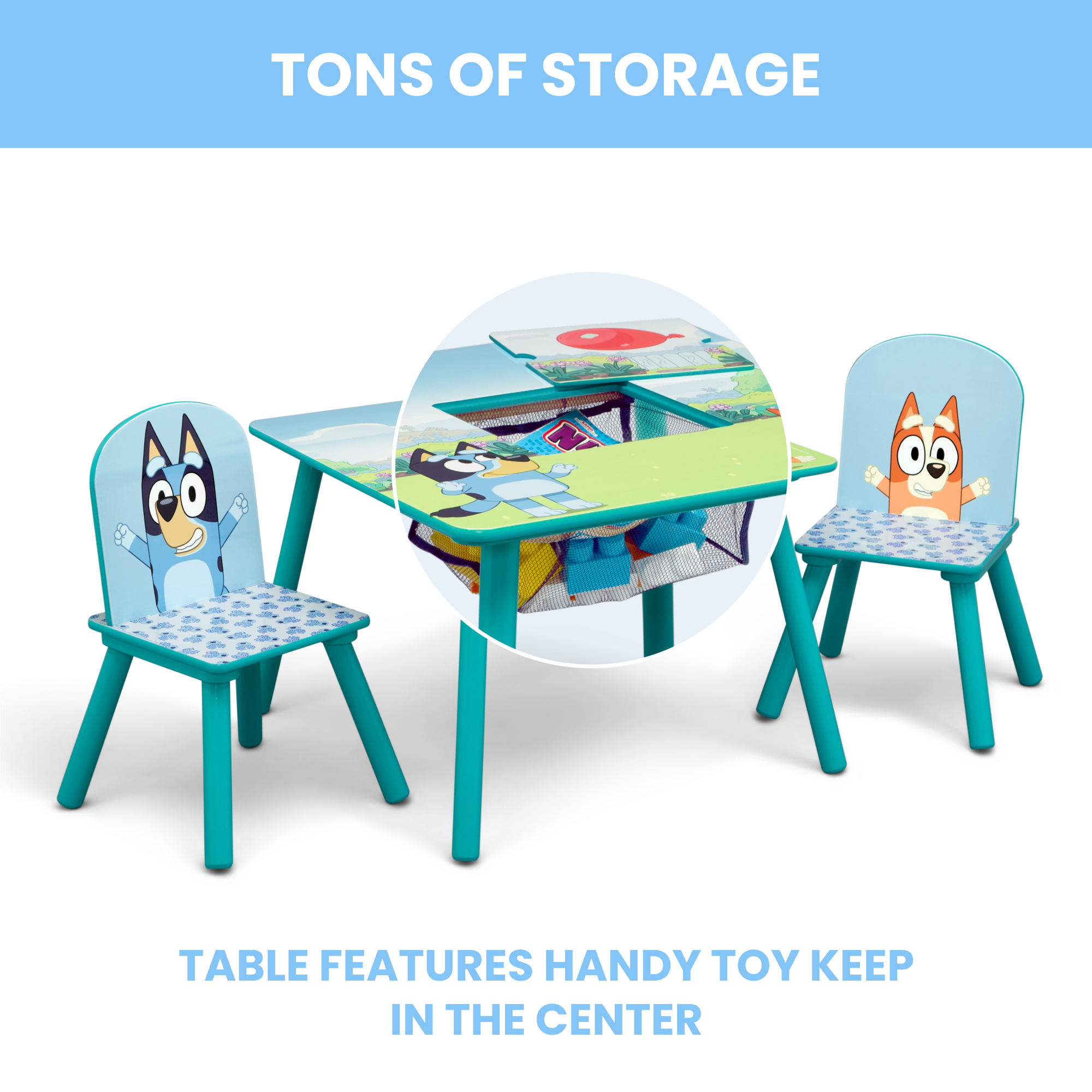 Bluey+Kids+Table+and+Chair+Set+with+Storage 3