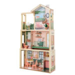 KidKraft Fully Assembled Pop-Up Wooden Dollhouse with 50 Pieces Accessories
