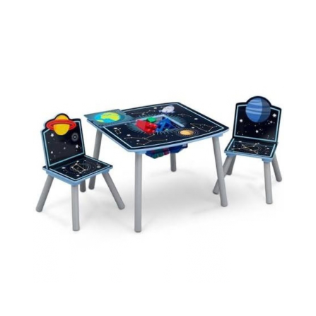 Delta Children Space Adventures Kids Table and Chair Set with Storage – 2 Chairs Included