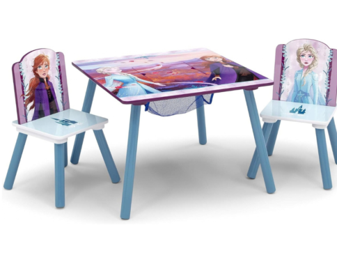 Delta Children Frozen Kids Table and Chair Set with Storage – 2 Chairs Included