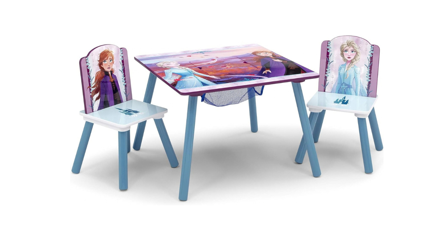 Delta Children Frozen Kids Table and Chair Set with Storage – 2 Chairs Included